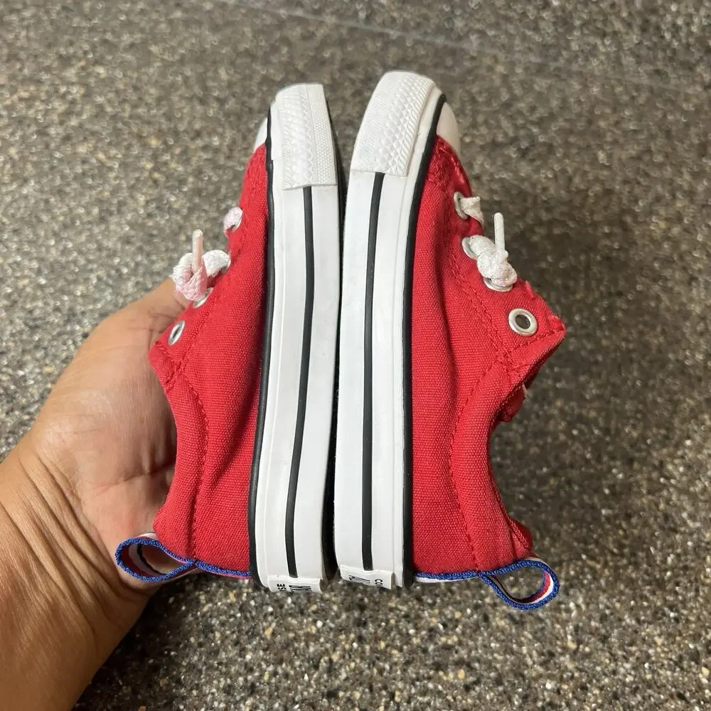 Converse All Star Kids Toddler Infant 6 Red Canvas Sneaker Slip On Low Top Shoes